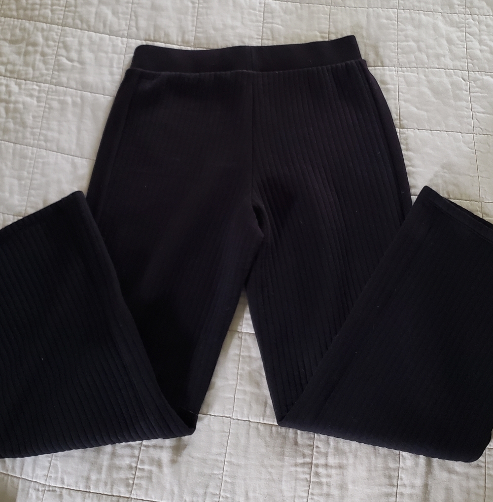 NWOT T Tahari Wide Leg Pull-On Trouser Stretchy Black Pants Size Medium Like New - Picture 5 of 13